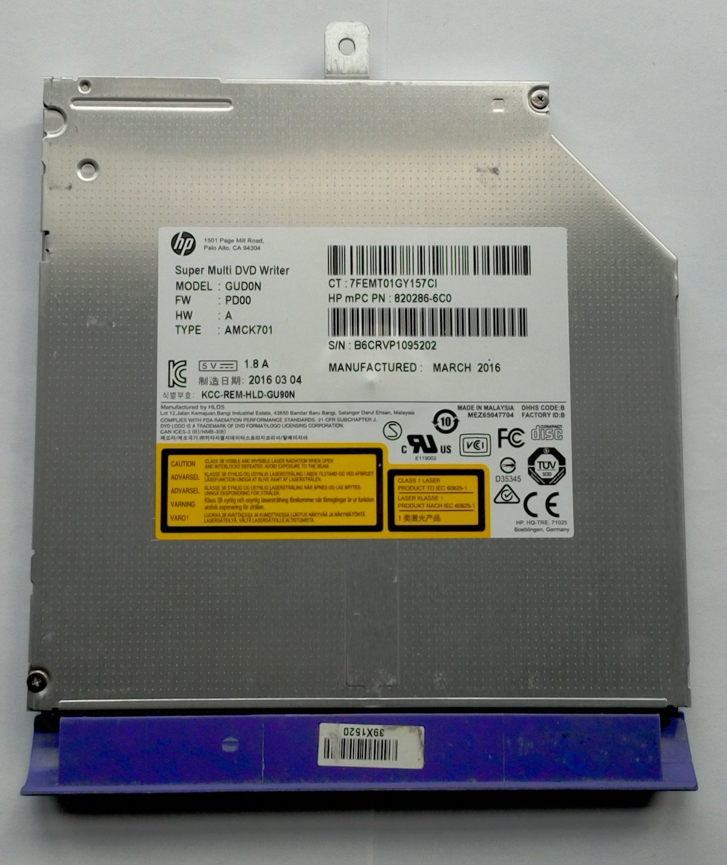 HP 15 ab240na CD DVD Disc Drive Wasp IMG 0175 e
